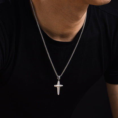 Sterling Silver Light Mark Cross Pendants Necklace