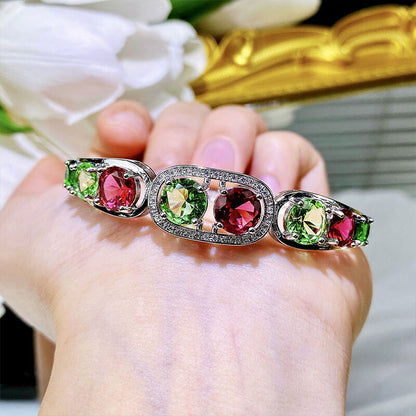 Candy Imitation Natural Color Tourmaline Bracelet Brilliant Color Treasure Bracelet