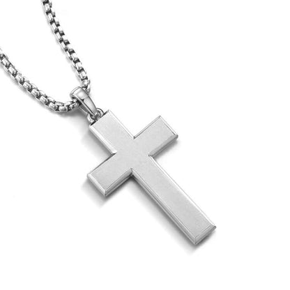 Sterling Silver Simple Cross Pendants Necklace