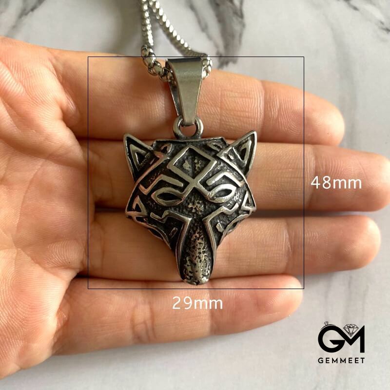 Personality Black Wolf Head Pendant for Men