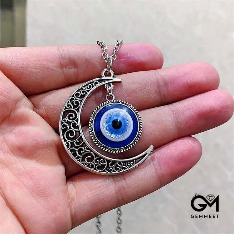 "Moon Love" - Blue Eye Evil Eye Star Necklace