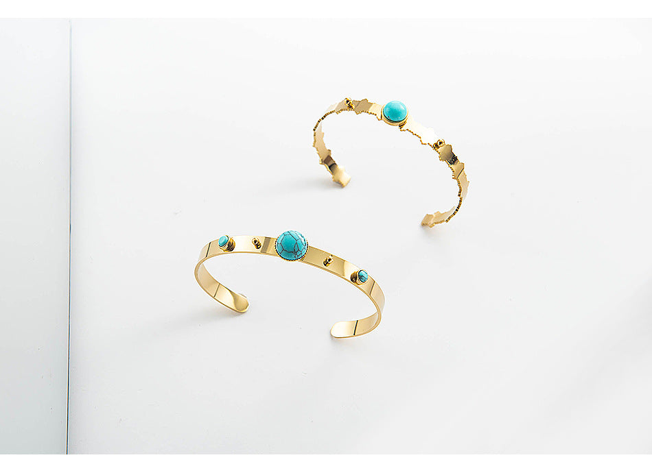 Bohemia Minimalism Turquoise Bangle Bracelet