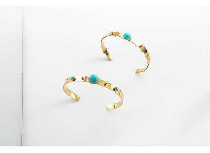 Bohemia Minimalism Turquoise Bangle Bracelet