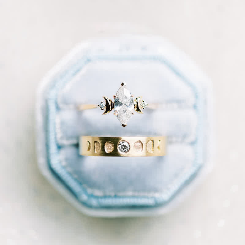 Moon Phase Couple Ring