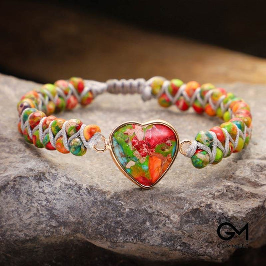 Stone Crystal Heart Bracelet