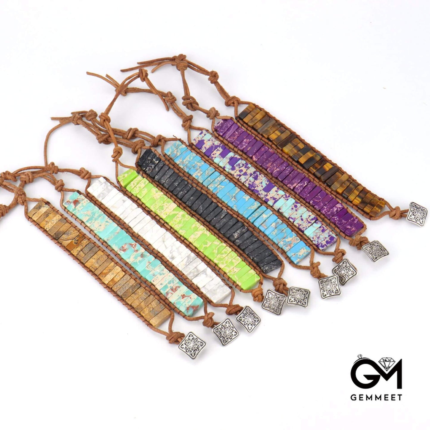 Bohemia Style Long Stone Woven Bracelet