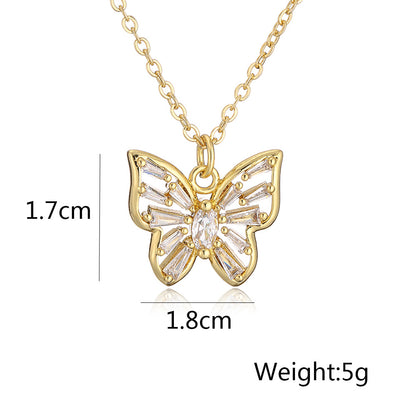 Hollow Butterfly Shape Pendant Chain Necklace