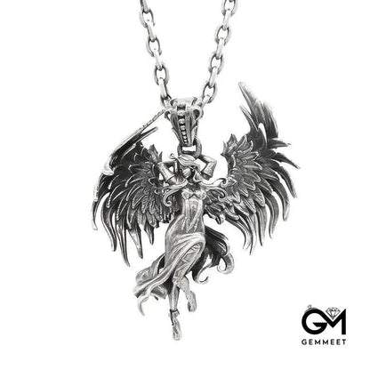 "Rooted In Love" Retro Angel Wings Necklace