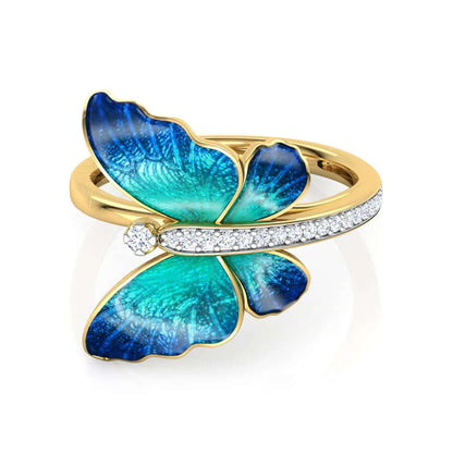 Dancing Butterfly Zircon Ring