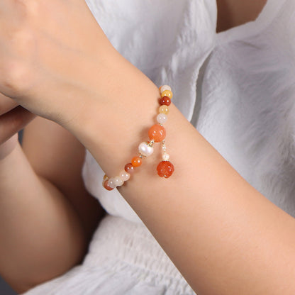 Gold Silk Jade Candy Colorful Bracelet