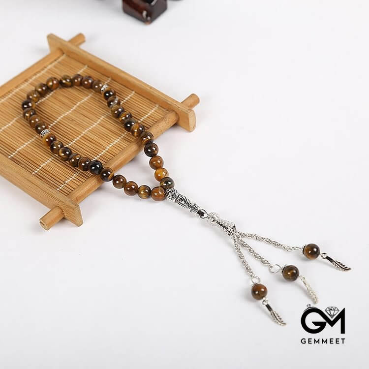 Tiger Eye 33pcs 99pcs Muslim Prayer Rosary Bracelet