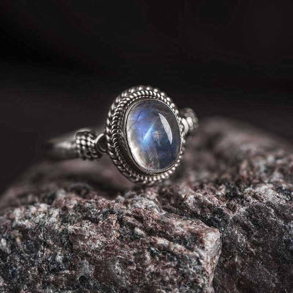 Retro Moonstone Ring