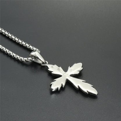 Hip Hop Retro Flower Cross Pendant