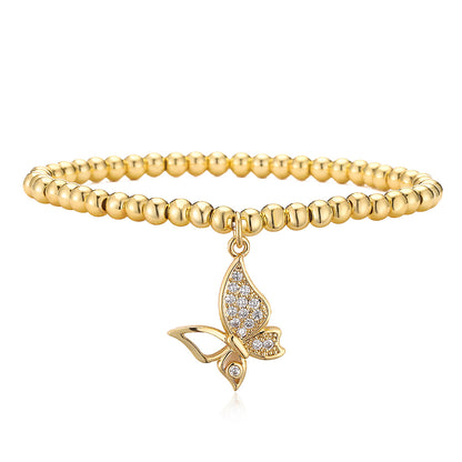 Cute Butterfly Full Stones Pendant Bracelet