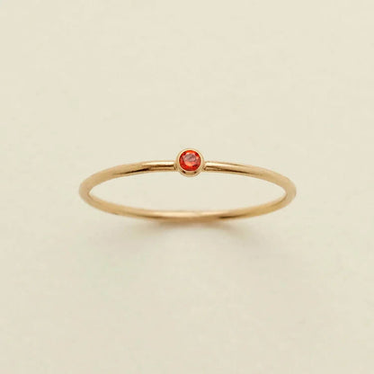 Birthstone 12 Month Birth Slim Ring