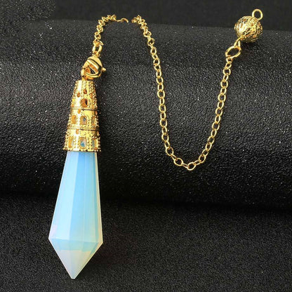 Crystal Stone Conical Gold-plated Bronze Pendant