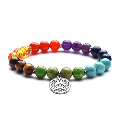 Chakra Lotus Yoga Healing Beaded Bracelet