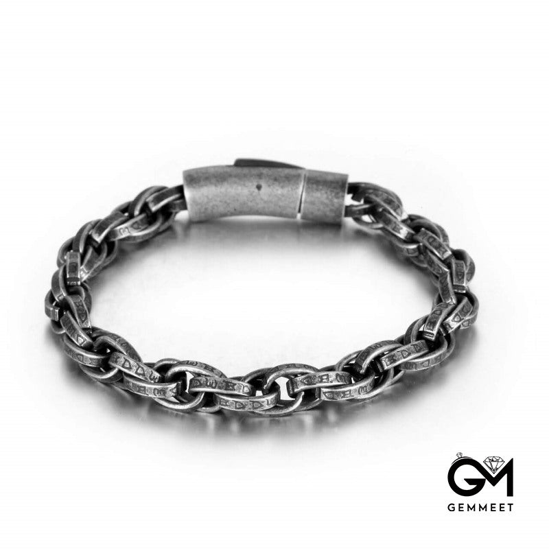 Stainless Steel Woven Twist Chain Bracelet