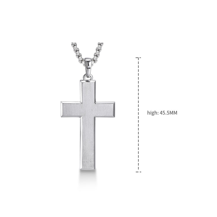 Sterling Silver Simple Cross Pendants Necklace