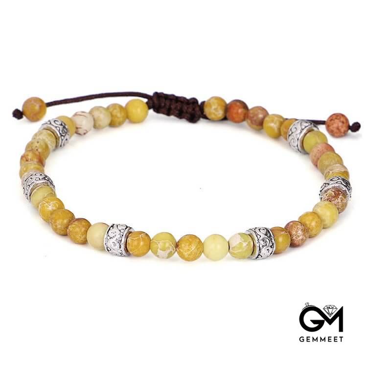 Multicolor Imperial Stone Beaded Braided Bracelet