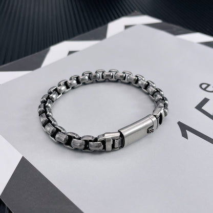 Stylish Personality Stainless Steel Button Bracelet for Men