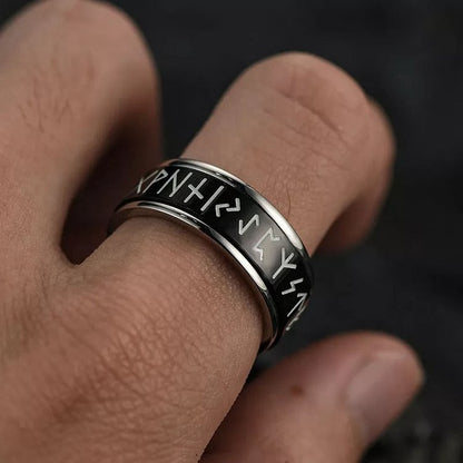 Release Stress Colored Viking Rune Turnable Ring