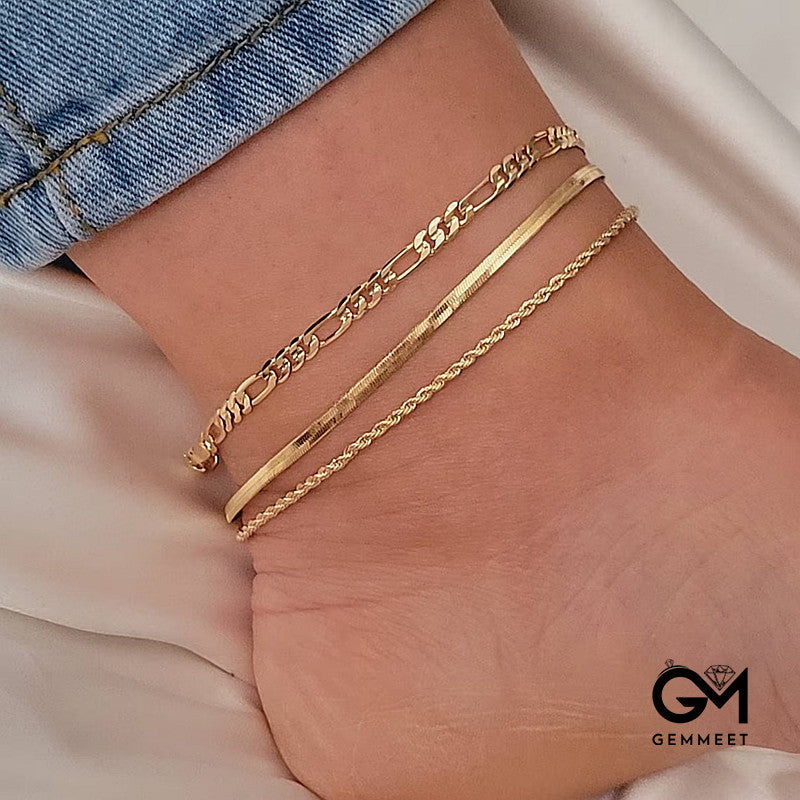 Bohemian Multilayer Metal Chain Anklet