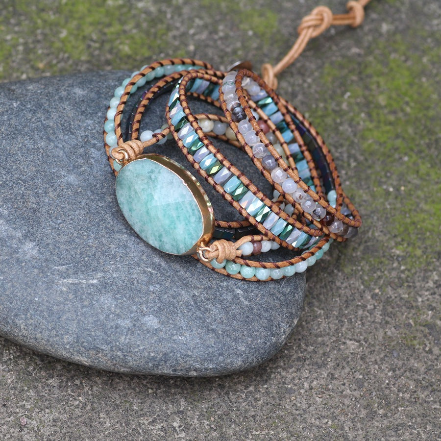 Bohemian Amazonite Beaded Bracelet