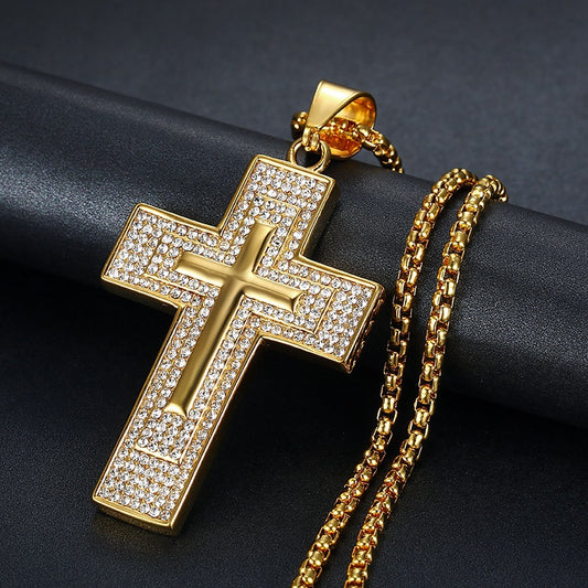 Hip Hop Jewelry Gold Plated Zirconia Cross Pendant