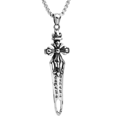 Hip Hop Retro Sword Cross Pendant