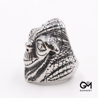 Vintage Stainless Steel Alien Skull Ring