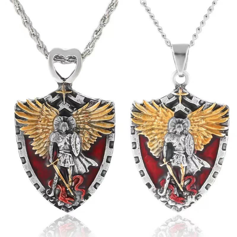 Warrior Guardian Holy Angel Saint Michael Pendant Necklace