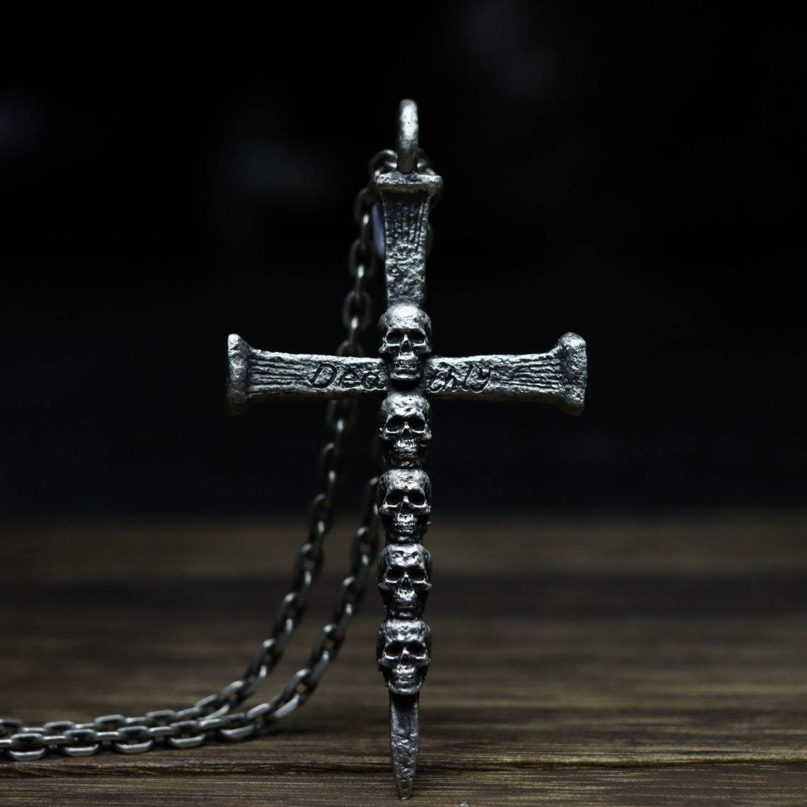 Cross Skull Figure Titanium Steel Pendant for Men