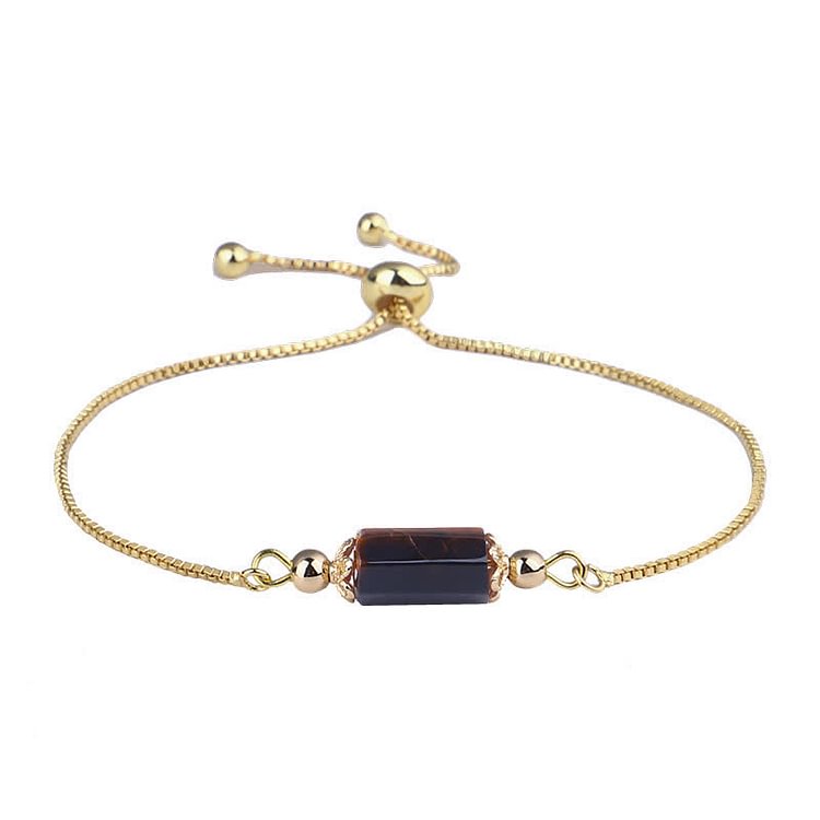 Delicate Natural Crystal Gold Chain Bracelet