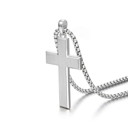 Fashion Stainless Steel Cross Necklace Simple Pendants