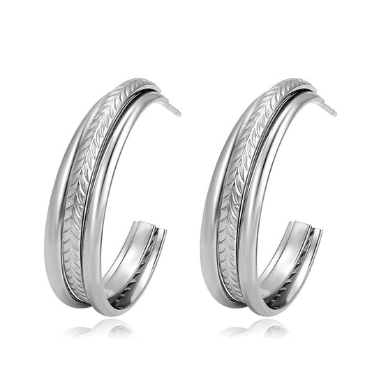 Women's Large Circle Geometric Titanium Steel Earrings