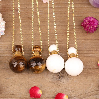 Round Stone Perfume Bottle Pendant Pendants Necklace