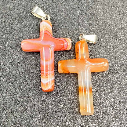 Colour Crystal Cross Healing Pendant