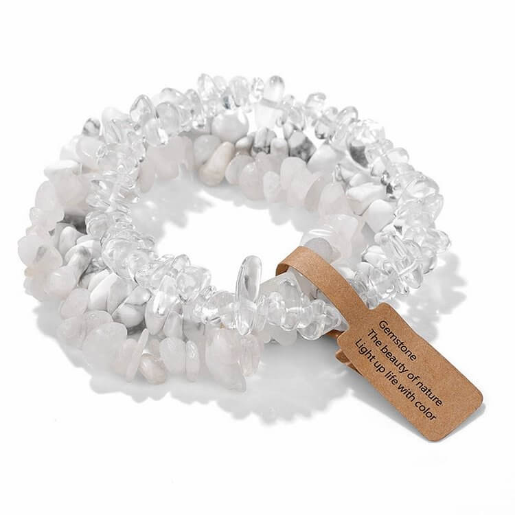 Irregular Crystal Gravel Three Layer Bracelet