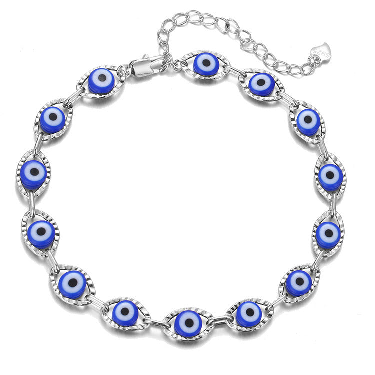 Evil Eye Pendant Gold Silver Bracelet