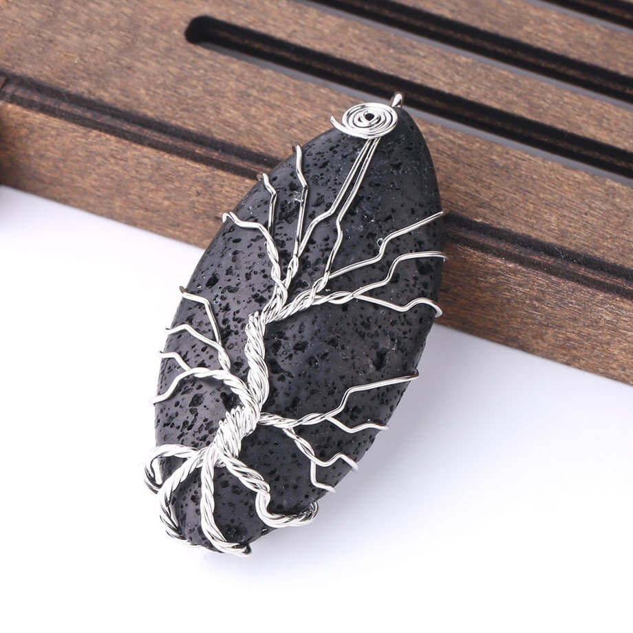 Crystal Stone Tree of Life Pendant