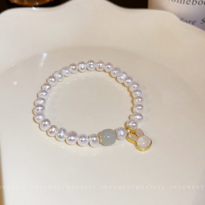 Freshwater Pearl Rabbit Fishtail Elastic Bracelet