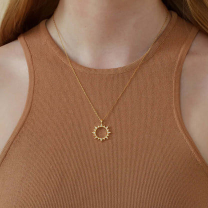 Boho Sun Zircon Necklace