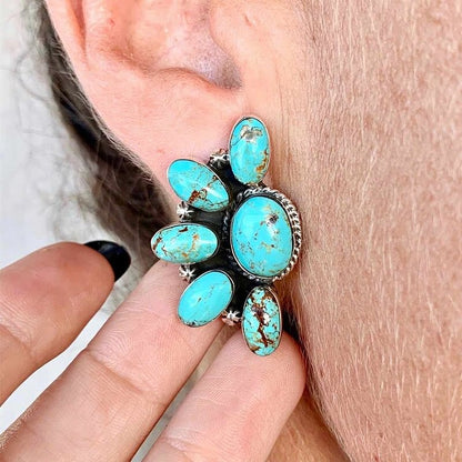 Vintage Bohemia Style Natural Stones Turquoise Earrings