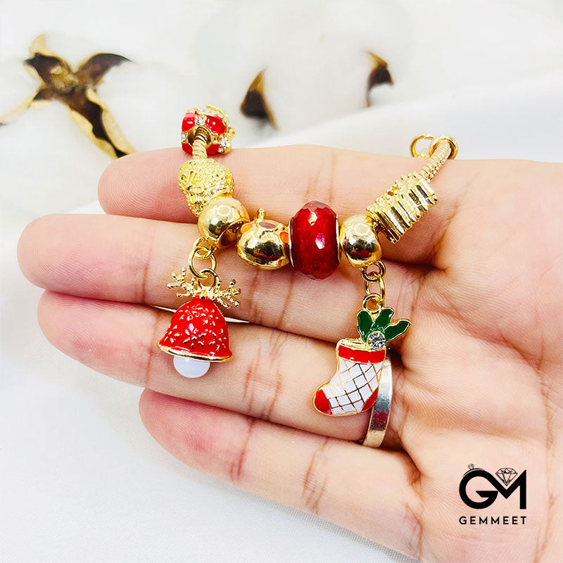 New Dripping Oil Panjia Beaded Christmas Bracelet