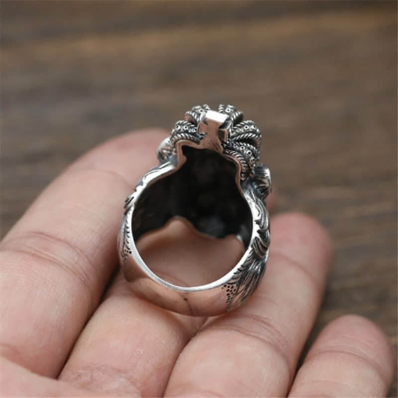 Men's Gothic Crown Lion Ring