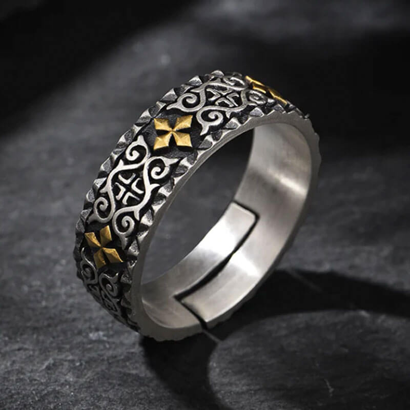 Vintage Men's Printing Cross Rings