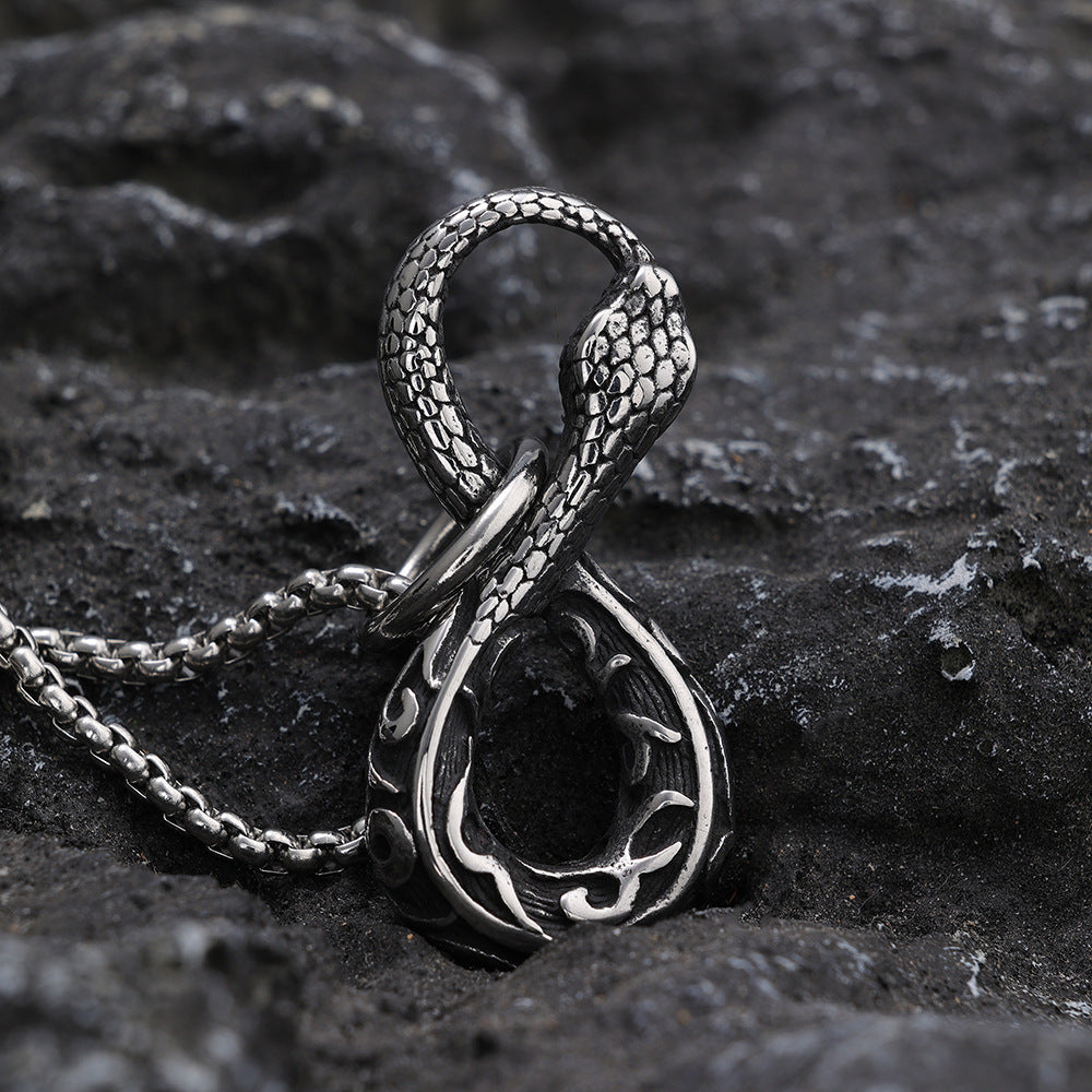 Sterling Silver Serpent Pendant Necklace