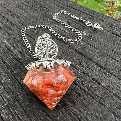 "Meditation Companion" - Crystal Hexagonal Rhombus Pendulum