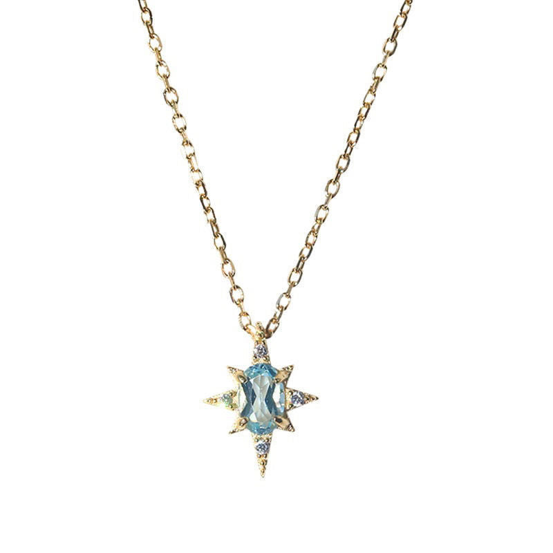 "Sea Of Stars" Vintage Blue Topaz Necklace